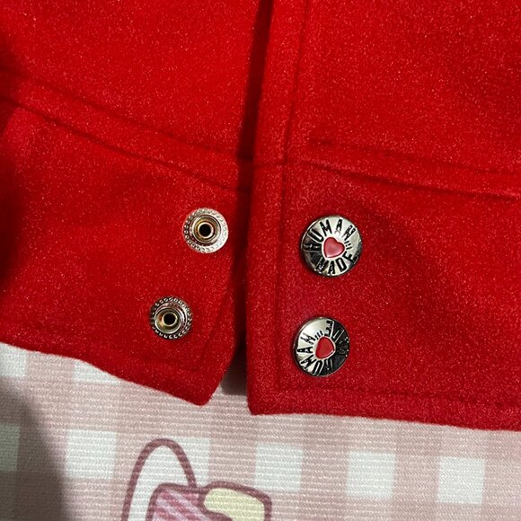 Human Made Heart Embroidered Leather Sleeves Baseball Jacket - Picture 4 of 9